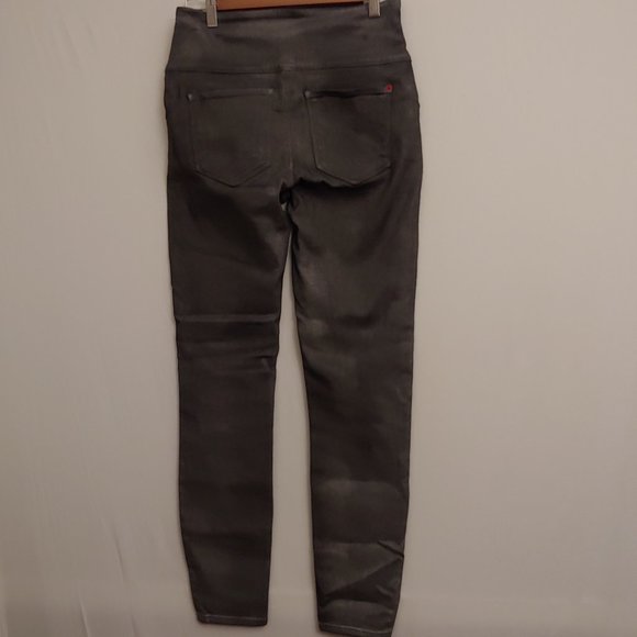 Spanx by Sara Blakley Wax Coated Leggings M Silver Grey Pewter Size Medium - Picture 6 of 11
